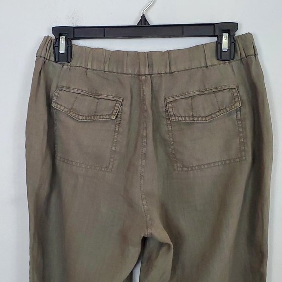 JOIE Khaki Linen Jogger Cropped Pants XS EUC - Picture 4 of 7